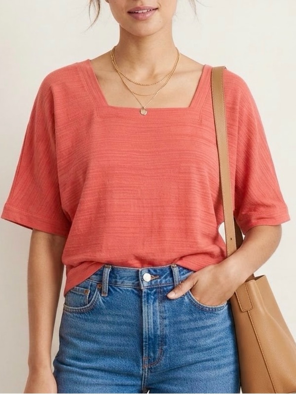 By Anthropologie Square Neck Top Size XS